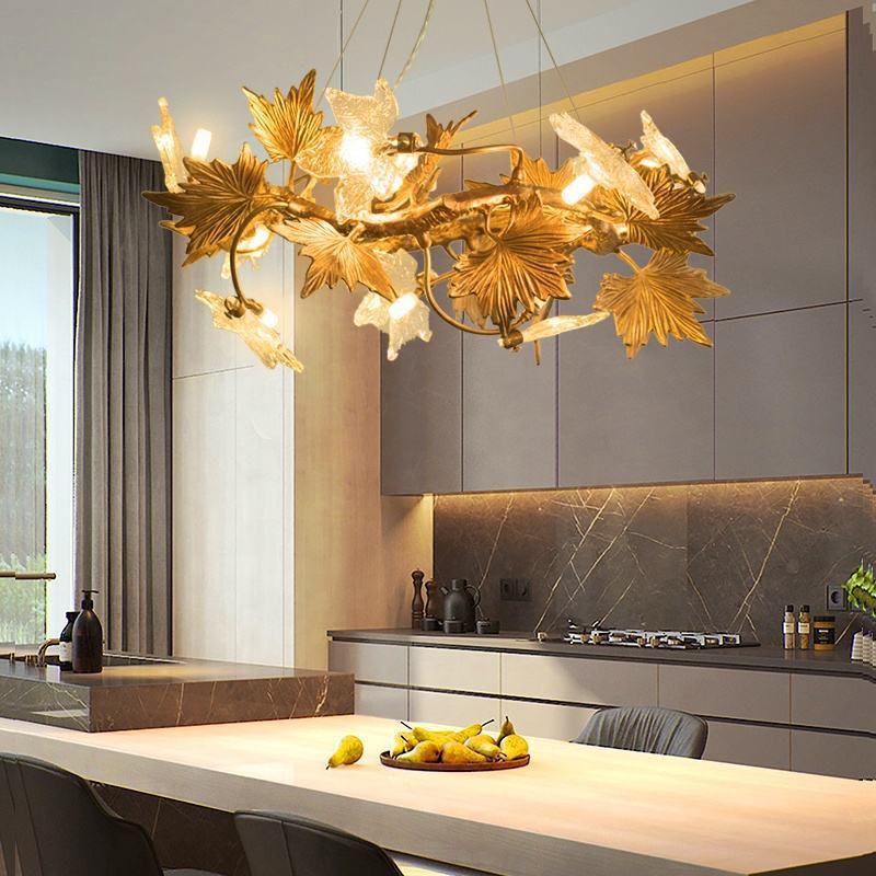 Maple Leaf Branch Chandelier-Jecanoli
