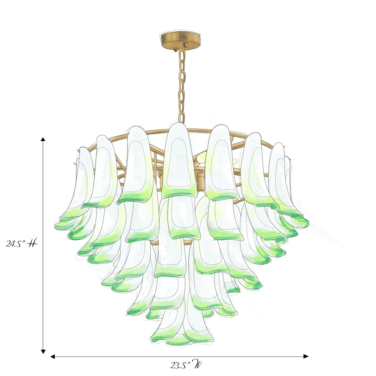 Marielle Mid Century Petal Chandelier - Jecanoli