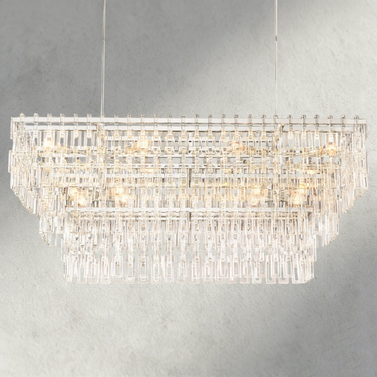 Marignan Tiered Rectangular Chandelier 60", 72"-chandelier-Jecanoli