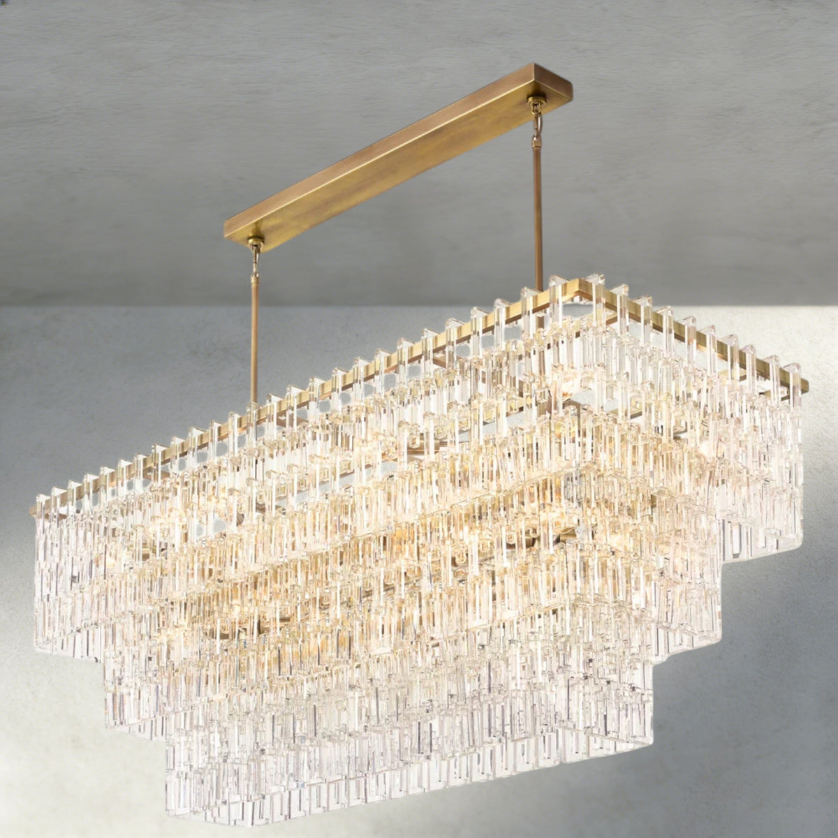 Marignan Tiered Rectangular Chandelier 60", 72"-chandelier-Jecanoli