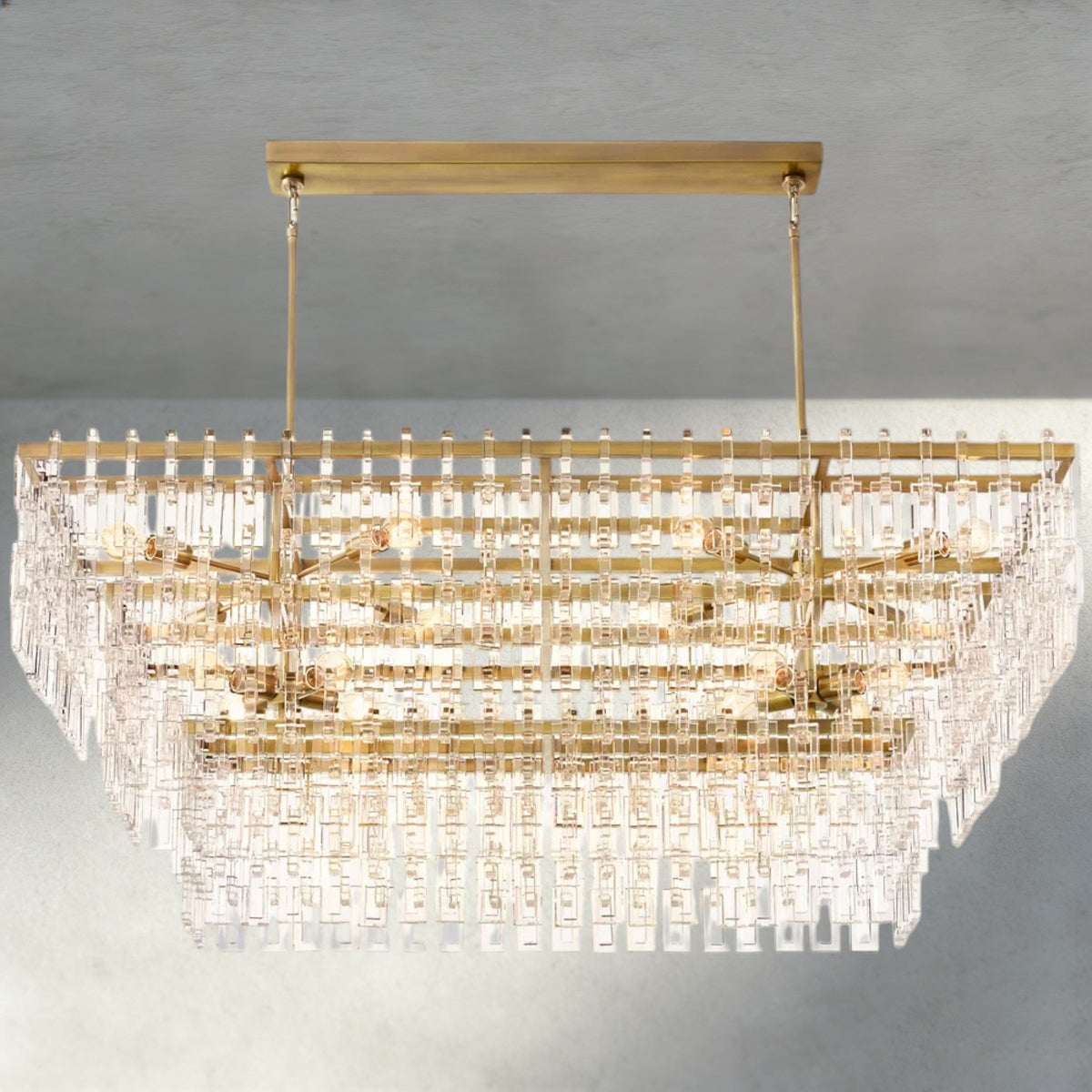 Marignan Tiered Rectangular Chandelier 60", 72"-chandelier-Jecanoli