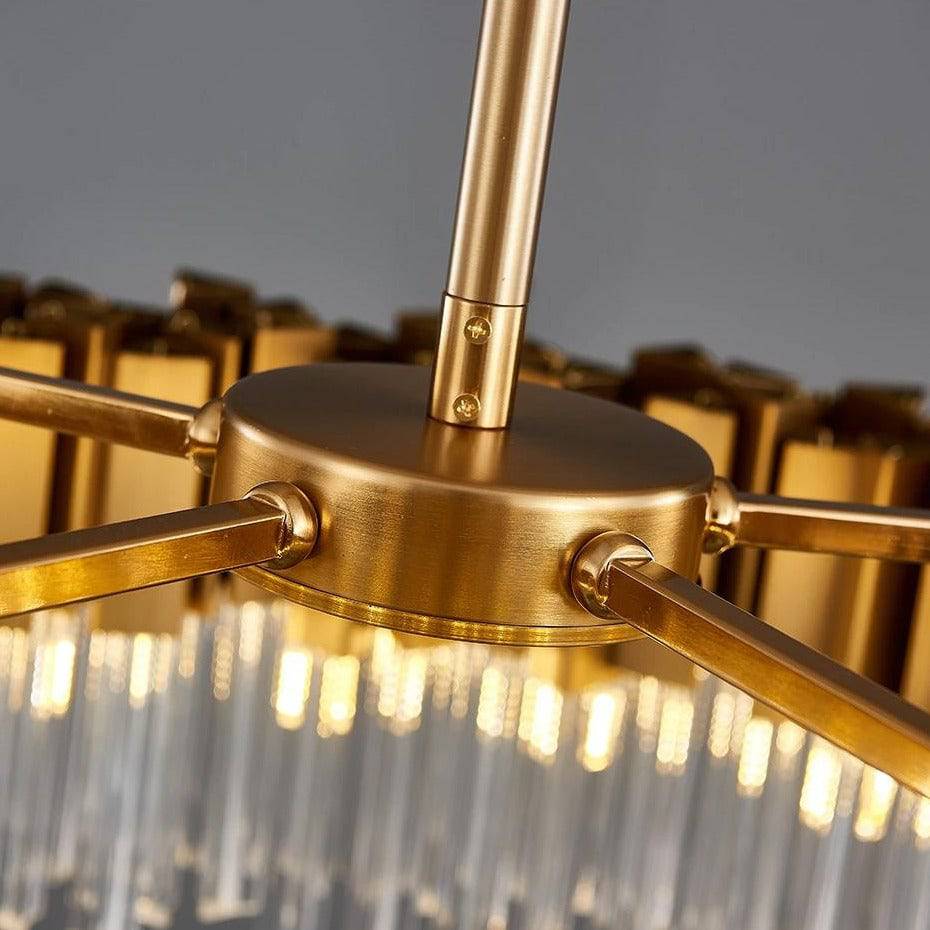 Milano Brushed Gold Crystal Chandelier - D32" - Jecanoli