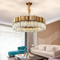 Milano Brushed Gold Crystal Chandelier - D32