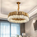 Milano Brushed Gold Crystal Chandelier - D40