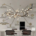 Minas Rustic Tree Branch Chandelier - Black47.24” ( 120 cm )Warm White 3000KBlushlighting