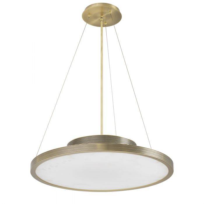 Modern Alabaster Chandelier, Brass