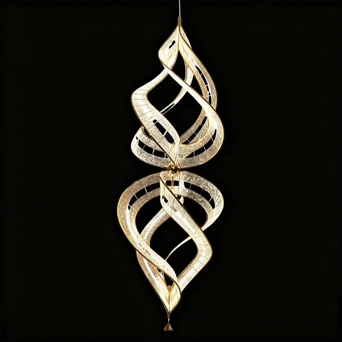 Modern Artistic Double Spiral Acrylic Chandelier for High Ceilings/Staircase/Foyer - D31.5"*H78.74"(D80cm*H200cm)/30kgWarm Light - Jecanoli