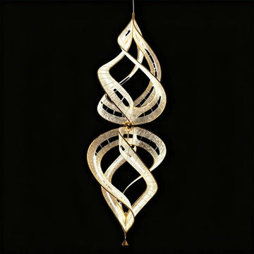 Modern Artistic Double Spiral Acrylic Chandelier for High Ceilings/Staircase/Foyer - D31.5"*H78.74"(D80cm*H200cm)/30kgWarm Light - Jecanoli