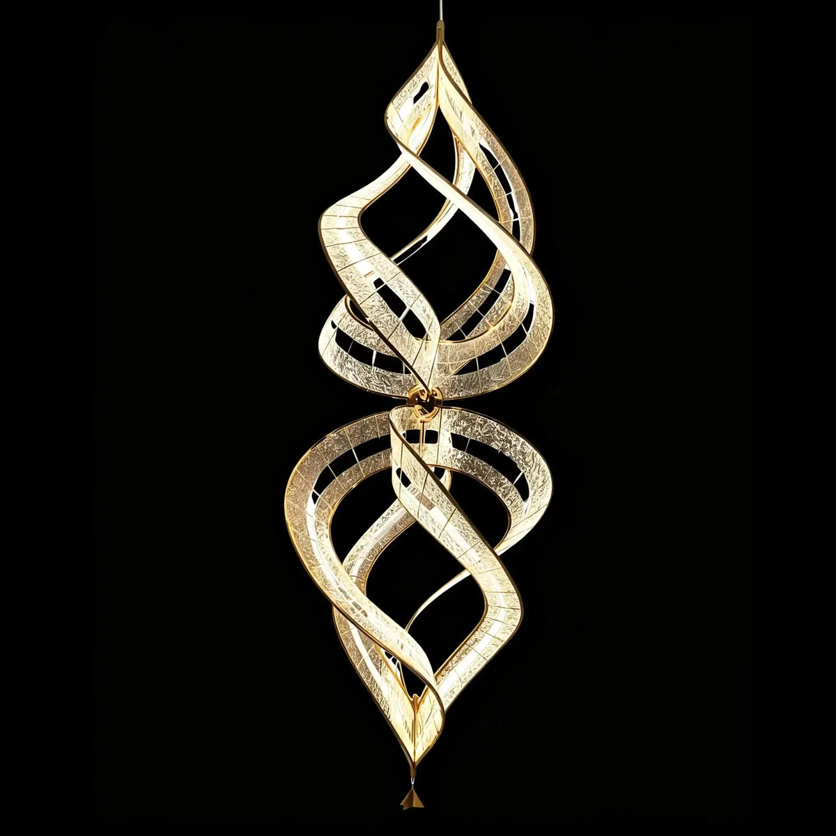 Modern Artistic Double Spiral Acrylic Chandelier for High Ceilings/Staircase/Foyer - D39.37"*H110.24"(D100cm*H280cm)/65kgWarm Light - Jecanoli