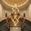 Modern Artistic Double Spiral Acrylic Chandelier for High Ceilings/Staircase/Foyer - D39.37