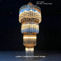 Modern Artistic Luxury Multi-layers Glam Glass Chandelier for High-Ceiling/Staircase/Foyer - 4 Layers/D40