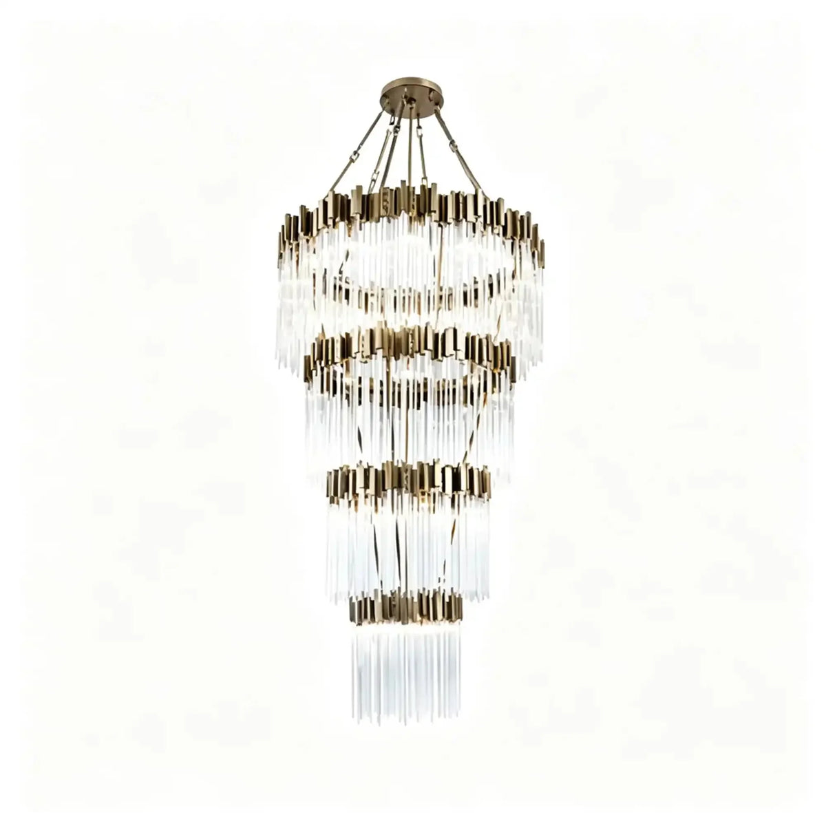 Modern Artistic Luxury Multi-layers Glam Glass Chandelier for High-Ceiling/Staircase/Foyer - 4 Layers/D40"*H95"BlackWarm LightJecanoli