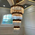 Modern Artistic Luxury Multi-layers Glam Glass Chandelier for High-Ceiling/Staircase/Foyer - 4 Layers/D40