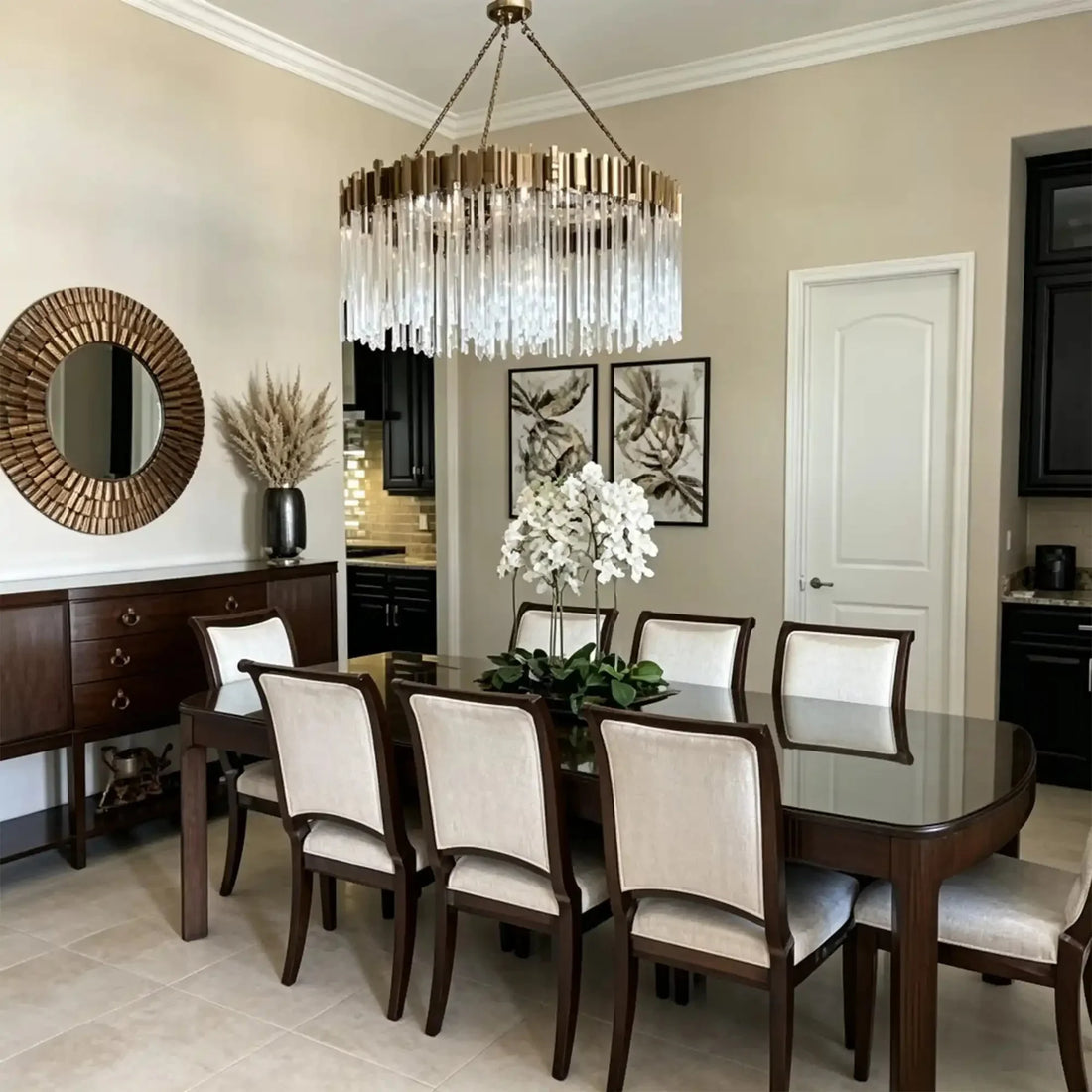 Modern Artistic Luxury Multi-layers Glam Glass Chandelier for High-Ceiling/Staircase/Foyer - 1 Layer/D30"*H44"Antique CopperWarm LightJecanoli