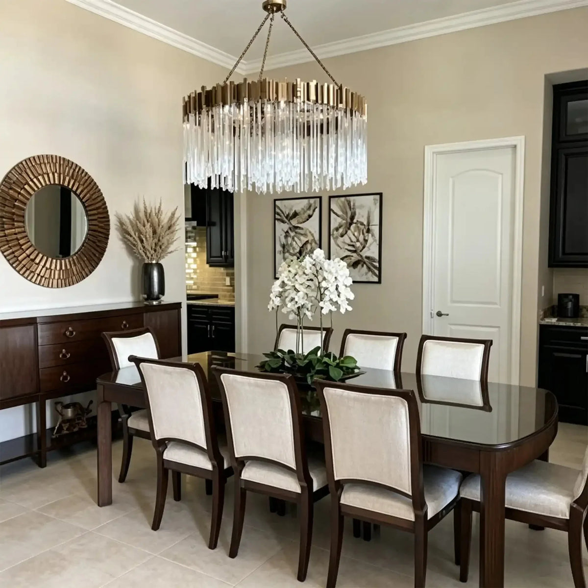 Modern Artistic Luxury Multi-layers Glam Glass Chandelier for High-Ceiling/Staircase/Foyer - 1 Layer/D40"*H42"Antique CopperWarm LightJecanoli
