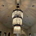Modern Artistic Luxury Multi-layers Glam Glass Chandelier for High-Ceiling/Staircase/Foyer - 4 Layers/D40