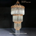 Modern Artistic Luxury Multi-layers Glam Glass Chandelier for High-Ceiling/Staircase/Foyer - 4 Layers/D40