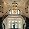 Modern Artistic Luxury Multi-layers Glam Glass Chandelier for High-Ceiling/Staircase/Foyer - 4 Layers/D40
