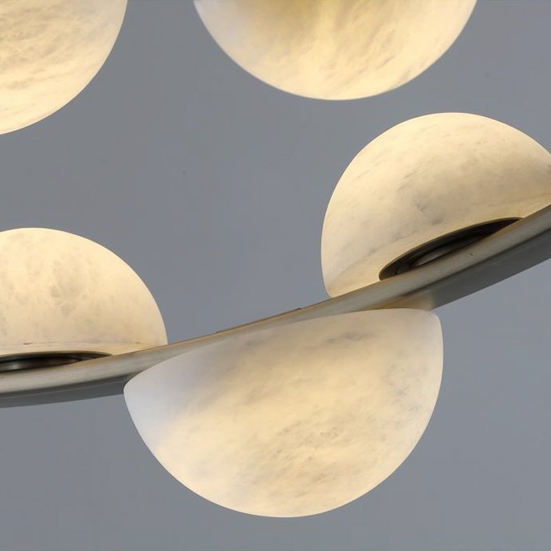 Modern Belt Alabaster Drops LED Chandelier - D74"*H47.2"/ Dia 188cm*H 120cmWarm LightJecanoli