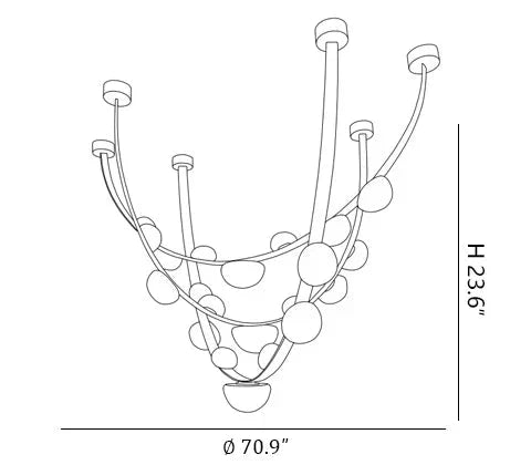 Modern Belt Alabaster Drops LED Chandelier - D70.9"* H23.6" / Dia 180cm*H 60cmWarm LightJecanoli