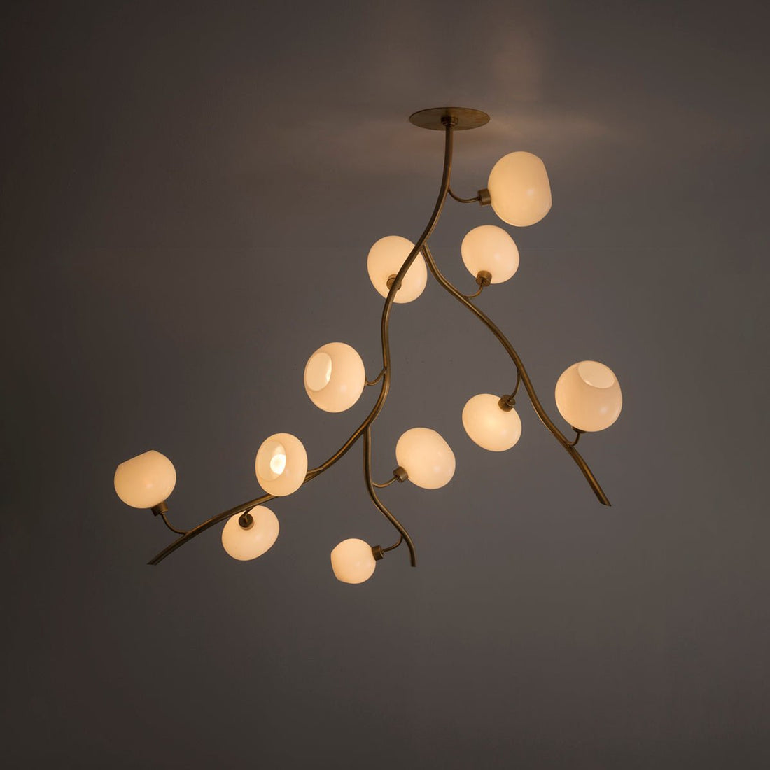 Modern Brass Branch Chandelier with Handcrafted Glass Globes - L62"*W22"*H50"(L157.5cm*W55.88cm*H127cm)Warm LightJecanoli