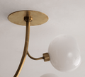 Modern Brass Branch Chandelier with Handcrafted Glass Globes - L62