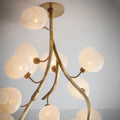 Modern Chandelier with Irregular Glass Lampshades and Brass Branches - L47
