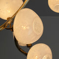 Modern Chandelier with Irregular Glass Lampshades and Brass Branches - L47
