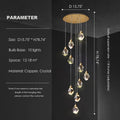 Modern Crystal Chandelier Foyer Living Room Droplight Hall Decoration Lights-Chandeliers-10 Lights / D15.75