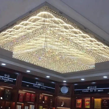 Modern Extra 2/3 Tiered Flush Mount Crystal Chandelier for Large Area-Chandeliers-Jecanoli