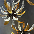 Modern Glass Firework Cluster Chandelier for Living Room/High Ceiling/Staircase - 3 Lights/D17.72''+D17.72''+D23.62''Warm LightJecanoli
