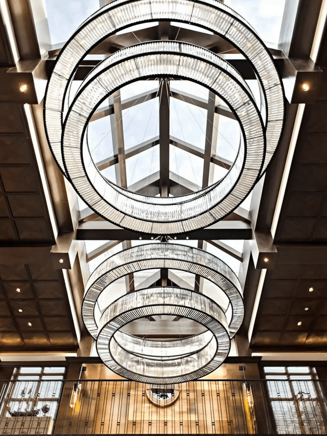 Modern Luxury Layered Fluted Crystal Ring Ceiling Light - D23.6"*H5.9"(D60cm*H15cm)Warm Light-Jecanoli
