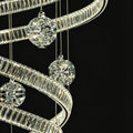 Modern Luxury Spiral Ribbon Multi-Ball Crystal Chandelier for Foyer/Staircase - D47.24