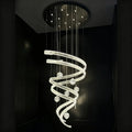 Modern Luxury Spiral Ribbon Multi-Ball Crystal Chandelier for Foyer/Staircase - D47.24