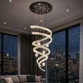 Modern Luxury Spiral Ribbon Multi-Ball Crystal Chandelier for Foyer/Staircase - D47.24