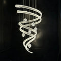 Modern Luxury Spiral Ribbon Multi-Ball Crystal Chandelier for Foyer/Staircase - D47.24