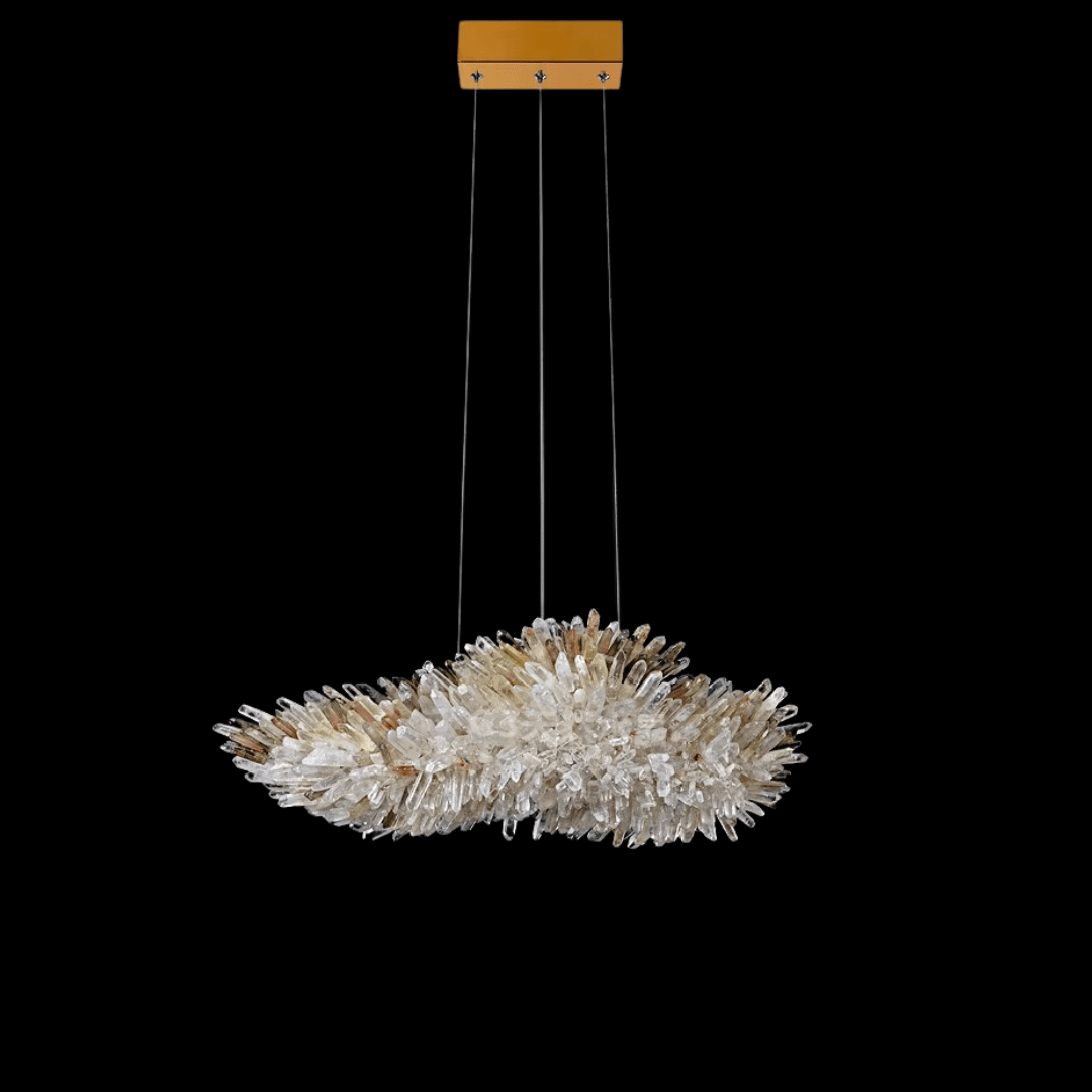 Modern Natural Crystal Wing Chandelier - L25.6"*H10.2"(L65cm*W26cm)AmberWarm Light - Jecanoli