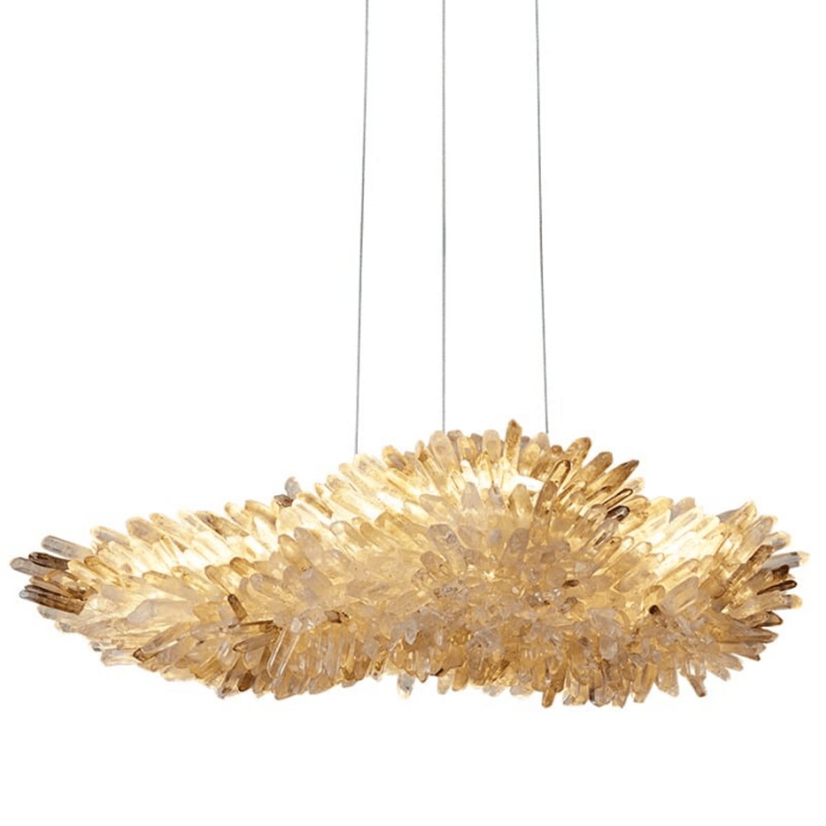 Modern Natural Crystal Wing Chandelier - L25.6"*H10.2"(L65cm*W26cm)AmberWarm Light - Jecanoli