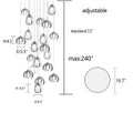 Modern Nordic Style Hand Blown Glass Pendant Crystal Chandelier For Dining Room/Living Room/Stairwell-10 Lights/D19.7