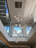 Modern Nordic Style Hand Blown Glass Pendant Crystal Chandelier For Dining Room/Living Room/Stairwell-10 Lights/D19.7