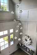 Modern Nordic Style Hand Blown Glass Pendant Crystal Chandelier For Dining Room/Living Room/Stairwell-10 Lights/D19.7