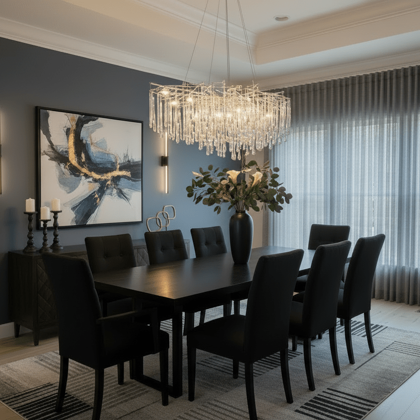 Lukas Oval Branching Brass Linear Teardrop Chandelier