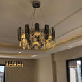 Modern Smoky Gray Crystal Chandelier Gleamy Light Fixture for Living/Dining Room/ Bedroom/ Home Office-Chandeliers-Jecanoli
