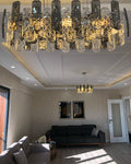 Modern Smoky Gray Crystal Chandelier Gleamy Light Fixture for Living/Dining Room/ Bedroom/ Home Office-Chandeliers-Jecanoli