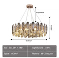 Modern Smoky Gray Crystal Chandelier Gleamy Light Fixture for Living/Dining Room/ Bedroom/ Home Office-Chandeliers-Jecanoli