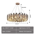 Modern Smoky Gray Crystal Chandelier Gleamy Light Fixture for Living/Dining Room/ Bedroom/ Home Office-Chandeliers-Jecanoli