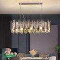 Modern Smoky Gray Crystal Chandelier Gleamy Light Fixture for Living/Dining Room/ Bedroom/ Home Office-Chandeliers--Jecanoli-Rectangle L31.5