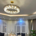 Modern Smoky Gray Crystal Chandelier Gleamy Light Fixture for Living/Dining Room/ Bedroom/ Home Office-Chandeliers-Jecanoli