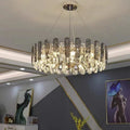Modern Smoky Gray Crystal Chandelier Gleamy Light Fixture for Living/Dining Room/ Bedroom/ Home Office-Chandeliers-Jecanoli