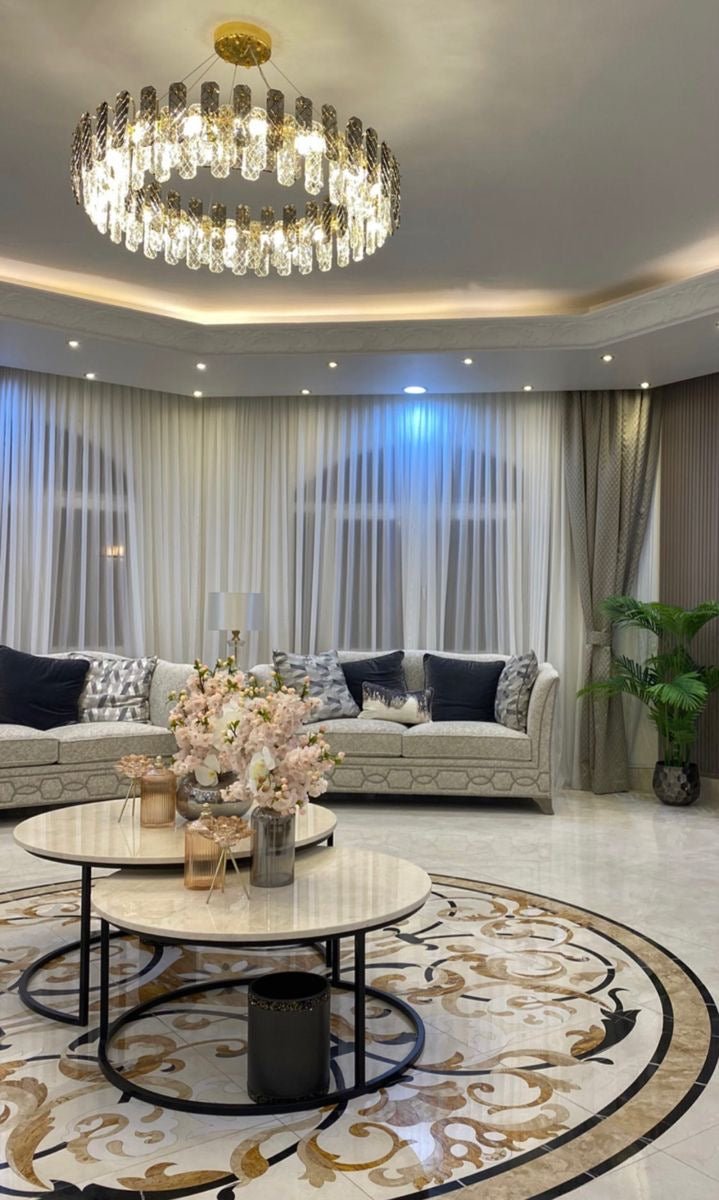Modern Smoky Gray Crystal Chandelier Gleamy Light Fixture for Living/Dining Room/ Bedroom/ Home Office-Chandeliers-Jecanoli